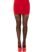 LEG AVENUE - BAS TAUPES CERISE NOIRE