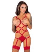 LIVCO CORSETTI FASHION - THIARA LC 20213 ENSEMBLE CORPS + BAS ROUGE S/M