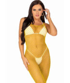 LEG AVENUE - ROBE LONGUE FILET JAUNE TAILLE UNIQUE