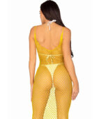 LEG AVENUE - ROBE LONGUE FILET JAUNE TAILLE UNIQUE