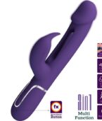 PRETTY LOVE - VIBRATEUR MULTIFONCTION 3 EN 1 KAMPAS RABBIT AVEC LANGUE VIOLET