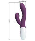 PRETTY LOVE - BUTTERFLY KISS VIBRATEUR RABBIT ET STIMULATEUR DE POINT G VIOLET