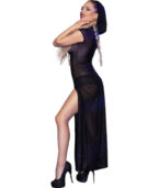 CHILIROSE - CR 4685 ROBE LONGUE À CAPUCHE NOIR S