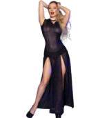 CHILIROSE - CR 4685 ROBE LONGUE À CAPUCHE NOIR S