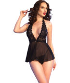 CHILIROSE - CR 4720 BABYDOLL & STRING NOIR L