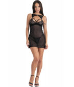 LIVCO CORSETTI FASHION - KROLINA LC 90734 CHEMISE + STRING NOIR L/XL