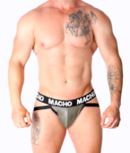 MACHO - MX27GR JOCK CUIR GRIS BEIGE L