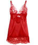 SUBBLIME - BABYDOLL EN SATIN AVEC DENTELLE ROUGE S/M