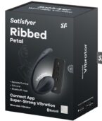 SATISFYER - RIBBED PETAL TÉLÉCOMMANDE DE STIMULATEUR DE POINT G NOIR APPLICATION GRATUITE