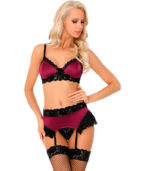 LIVCO CORSETTI FASHION - NAHIR LC 20214 SOUTIEN-GORGE + CULOTTE + PORTE-JARRETELLES S/M