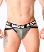 MACHO - MX27GR JOCK CUIR GRIS BEIGE XL