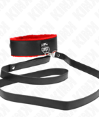 KINK - COLLIER AVEC CEINTURE 116 CM AVEC BRACELET EN CUIR ROUGE AJUSTABLE 40-48 CM X 6 CM