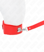 KINK - COLLIER AVEC LAISSE 116 CM AVEC CLOUS ARGENTÉS MODÈLE 4 ROUGE AJUSTABLE 40-48 CM X 6 CM