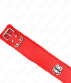 KINK - COLLIER AVEC LAISSE 116 CM AVEC CLOUS ARGENTÉS MODÈLE 4 ROUGE AJUSTABLE 40-48 CM X 6 CM