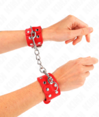 KINK - BRACELETS AVEC DOUBLE LIGNE DE CLOUS RÉGLABLES ROUGE