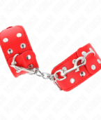 KINK - BRACELETS AVEC DOUBLE LIGNE DE CLOUS RÉGLABLES ROUGE