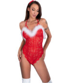 LIVCO CORSETTI FASHION - BODY FEMME EN DENTELLE PÈRE NOËL S/M