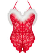 LIVCO CORSETTI FASHION - BODY FEMME EN DENTELLE PÈRE NOËL S/M