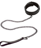 CALEXOTICS - NOCTURNAL COLLIER ET LAISSE EN CUIR RÉGLABLE NOIR