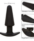 CALEXOTICS - ROCK BOTTOM TAPERED ANAL PLUG 10 VIBRATIONS SILICONE NOIR