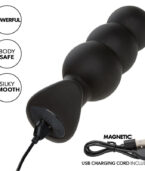 CALEXOTICS - ROCK BOTTOM PLUG ANAL PERLÉ 10 VIBRATIONS SILICONE NOIR