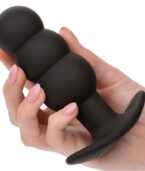 CALEXOTICS - ROCK BOTTOM PLUG ANAL PERLÉ 10 VIBRATIONS SILICONE NOIR