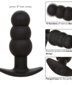 CALEXOTICS - ROCK BOTTOM PLUG ANAL PERLÉ 10 VIBRATIONS SILICONE NOIR