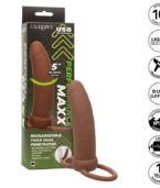 CALEXOTICS - MAXX THICK DOUBLE PÉNÉTRATEUR 10 VIBRATIONS MARRON