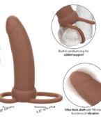 CALEXOTICS - MAXX THICK DOUBLE PÉNÉTRATEUR 10 VIBRATIONS MARRON