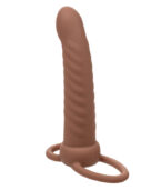 CALEXOTICS - MAXX RIBBED DOUBLE PÉNÉTRATEUR 10 VIBRATIONS MARRON