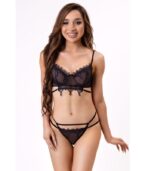 LIVCO CORSETTI FASHION - NERINA 20240 SOUTIEN-GORGE + STRING NOIR S/M