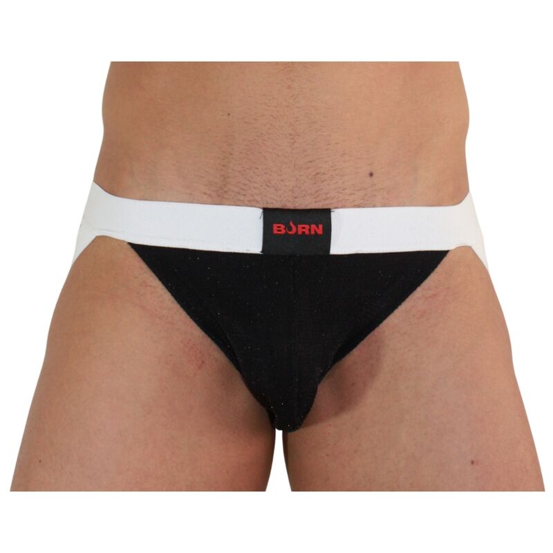 BURN - 004 JOCK NOIR BRILLANT / BLANC M