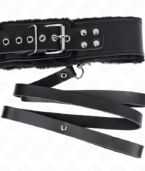 KINK - COLLIER AVEC CEINTURE 116 CM AVEC BRACELET EN CUIR NOIR AJUSTABLE 40-48 CM X 6 CM