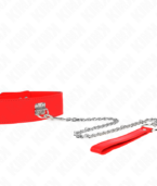 KINK - COLLIER AVEC CEINTURE 65 CM AVEC LARGE BRACELET ROUGE AJUSTABLE 33