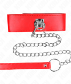 KINK - COLLIER AVEC CEINTURE 65 CM AVEC LARGE BRACELET ROUGE AJUSTABLE 33