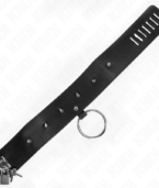 KINK - COLLIER 65 CM AVEC LAISSE AVEC CLOUS ARGENTÉS MODÈLE 2 RÉGLABLE 36-43 CM X 5 CM