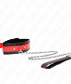 KINK - COLLIER AVEC BRACELET ROUGE 65 CM AJUSTABLE 36-43 CM X 5 CM