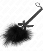 KINK - Baguette en corde de nylon avec plumes chatouillantes et noeud noir 25 cm