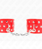 KINK - APPAREILS DE RETENUE POIGNETS AVEC FERMETURE PRESSION PLEINE DE RIVETS ROUGE AJUSTABLE 19-24 CM X 5