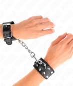 KINK - BRACELETS AVEC DOUBLE LIGNE DE CLOUS RÉGLABLES NOIR