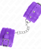 KINK - APPUI-POIGNETS DOUBLÉS DE FOURRURE PREMIUM VIOLET AVEC CEINTURE VIOLET AJUSTABLE 17-29 CM X 6 CM