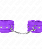 KINK - APPUI-POIGNETS DOUBLÉS DE FOURRURE PREMIUM VIOLET AVEC CEINTURE VIOLET AJUSTABLE 17-29 CM X 6 CM