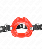 KINK - BÂTON LIP 8 CM AVEC SANGLE EN CUIR ROUGE 63 x 2 CM AJUSTABLE 39-58 CM