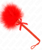 KINK - Baguette en corde de nylon avec plumes chatouillantes et noeud rouge 25 cm