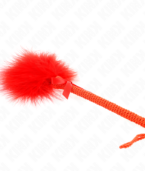 KINK - Baguette en corde de nylon avec plumes chatouillantes et noeud rouge 25 cm