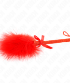 KINK - Baguette en corde de nylon avec plumes chatouillantes et noeud rouge 25 cm