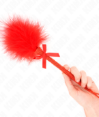 KINK - Baguette en corde de nylon avec plumes chatouillantes et noeud rouge 25 cm