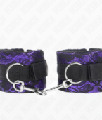 KINK - ATTENTES-POIGNETS COURTES EN DENTELLE DE VELOURS ET RELIURE EN NYLON VIOLET / NOIR 23 X 6