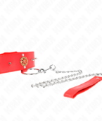 KINK - COLLIER DIAMANTS ROUGES AVEC CEINTURE 65 CM AJDUSTABLE 35-51 CM X 7 CM