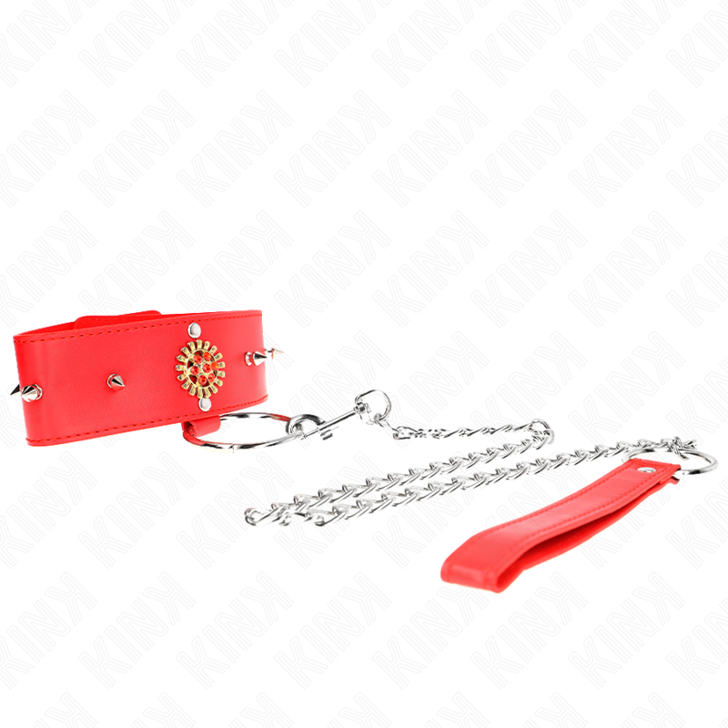 KINK - COLLIER DIAMANTS ROUGES AVEC CEINTURE 65 CM AJDUSTABLE 35-51 CM X 7 CM